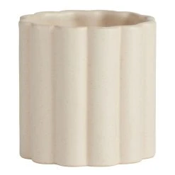 World Market Ivory Ceramic Channeled Planter