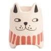 World Market Cream Hand Painted Ceramic Dog Planter