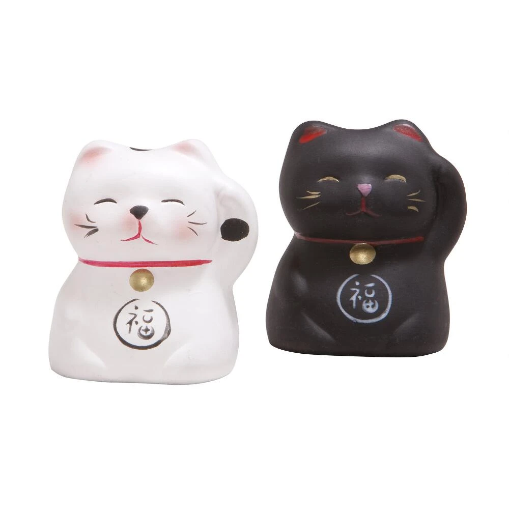 World Market Ceramic Lucky Cat Figures Set of 2