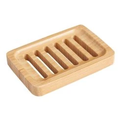 World Market Natural Cedar Wood Slotted Soap Dish