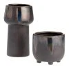 World Market Black Iridescent Oil Spill Ceramic Vase and Planter
