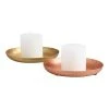 World Market Hammered Metal Pillar Candle Plate Set of 2