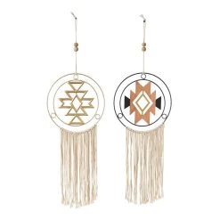 World Market Metal And Wood Southwestern Hanging Decor 2 Piece