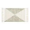 World Market Ace White And Sage Diamond Tufted Tassel Bath Mat