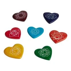 World Market Multicolor Kisii Soapstone Chakra Hearts 7 Piece