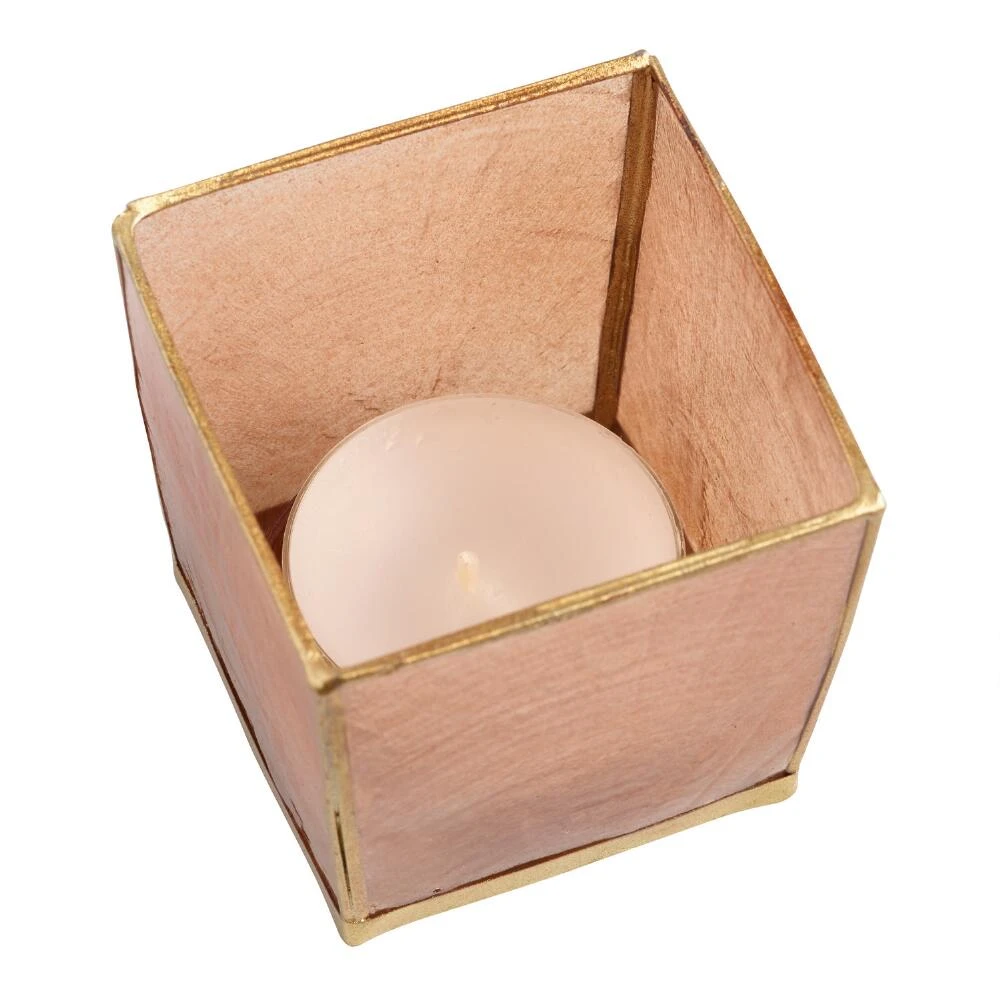 World Market Square Blush Capiz Tealight Candle Holder Set Of 2