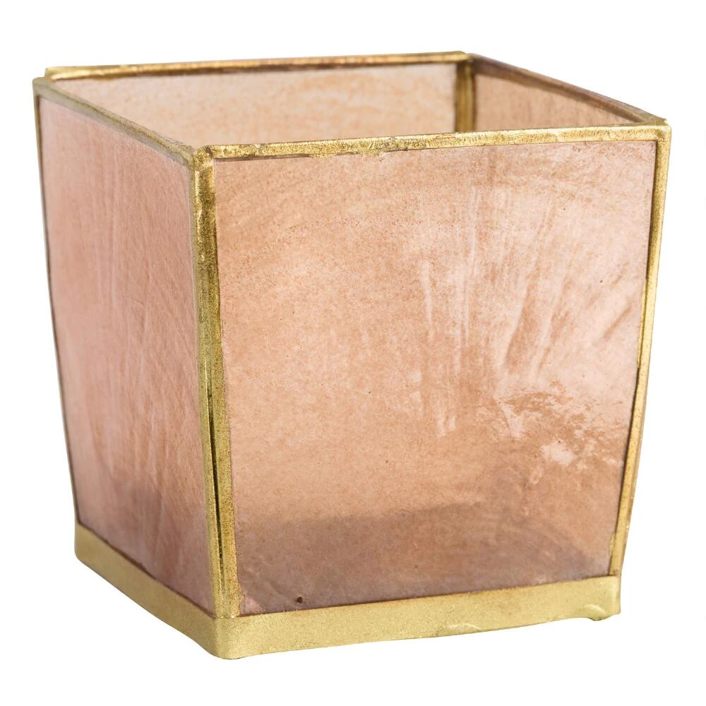 World Market Square Blush Capiz Tealight Candle Holder Set Of 2 - Image 2
