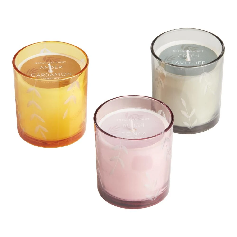 World Market Large Bubble Glass Botanical Scented Candle