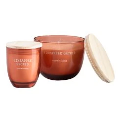 World Market Coral Pineapple Orchid Scented Candle