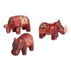 World Market Carved Wood Batik Safari Animals Set of 3
