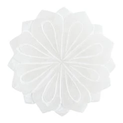 World Market Round White Alabaster Lotus Soap Dish