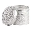 World Market Round Embossed Tin Trinket Box