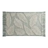 World Market Jakarta Palm Green And White Tassel Bath Mat