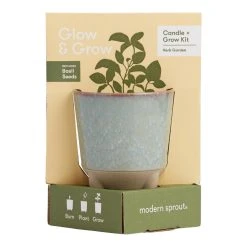 World Market Modern Sprout Basil Glow and Grow Ceramic Candle & Grow Kit