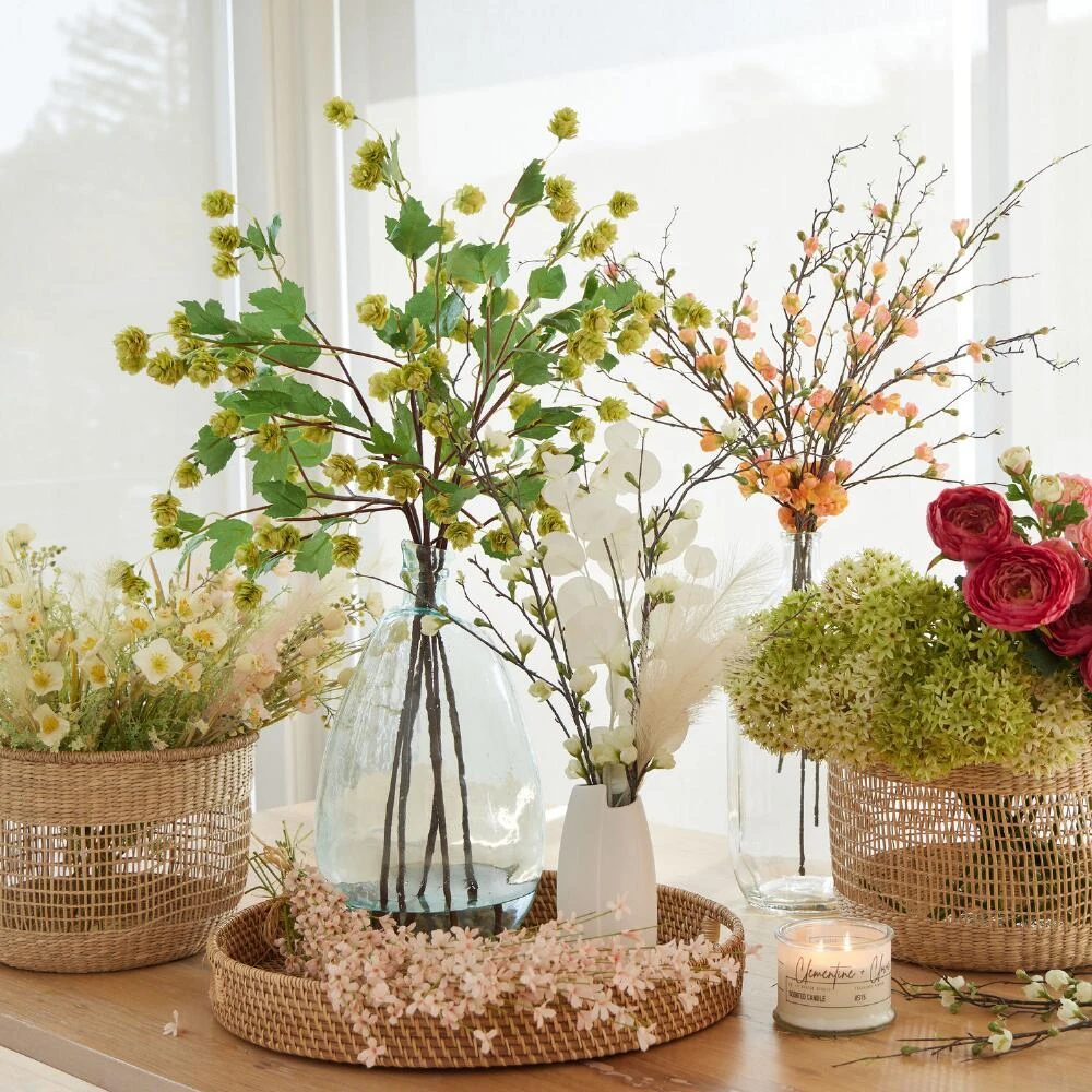 World Market Capriana Natural Rattan Woven Ottoman Tray - Image 2