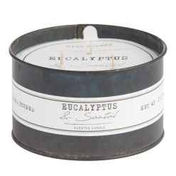 World Market Eucalyptus & Santal Antique Oil Tin 3 Wick Scented Candle