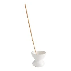 World Market Speckled White Ceramic Incense Holder