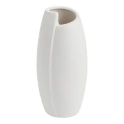 World Market Matte White Asymmetrical Curved Ceramic Vase