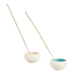 World Market Round Speckled Ceramic Incense Holders Set of 2