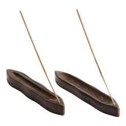 World Market Wood Leaf Incense Holder Set Of 2