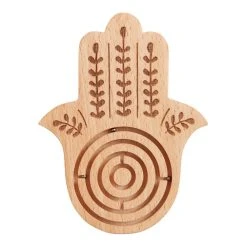 World Market Wood Hamsa Labyrinth Game