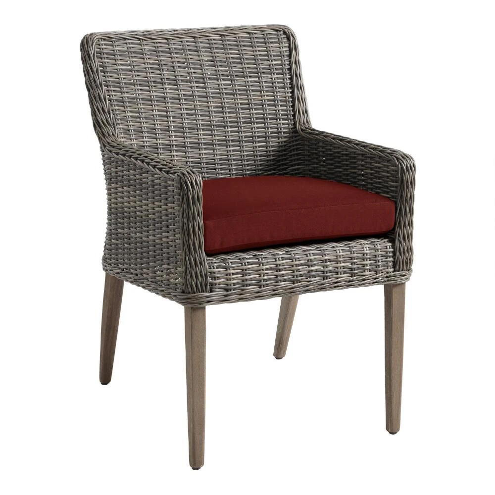 World Market Sunbrella Terracotta Canvas Gusseted Outdoor Chair Cushion - Image 4