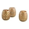 World Market Gold Pierced Tealight Candle Holder Set Of 3