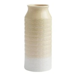 World Market Tall Sage Green And White Scallop Ombre Ceramic Vase