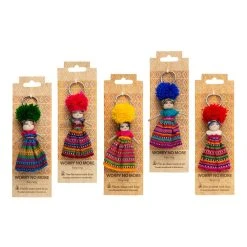 World Market Mayan Worry Doll Keychains Set of 5