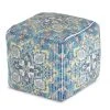 World Market Square Blue Vintage Medallion Pouf