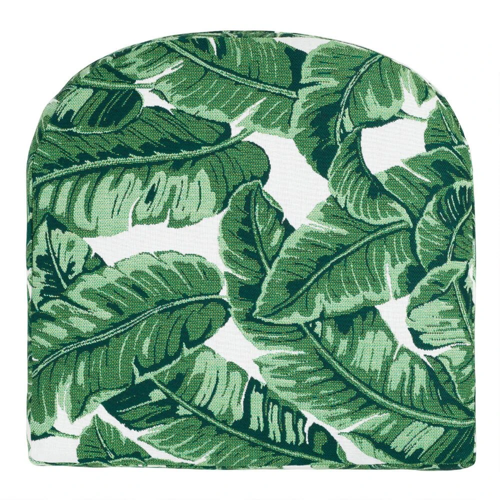 World Market Sunbrella Tropical Leaf Gusseted Outdoor Chair Cushion