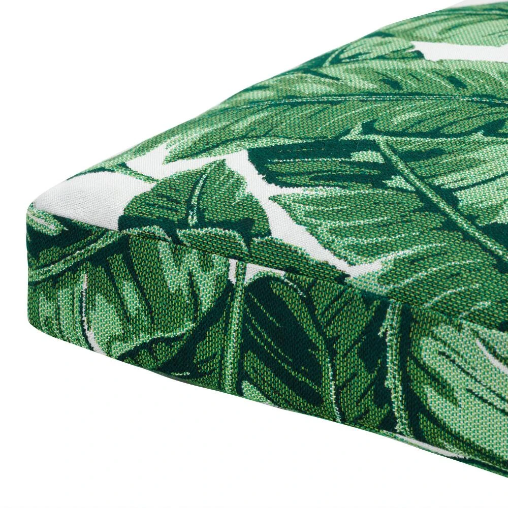 World Market Sunbrella Tropical Leaf Gusseted Outdoor Chair Cushion - Image 2