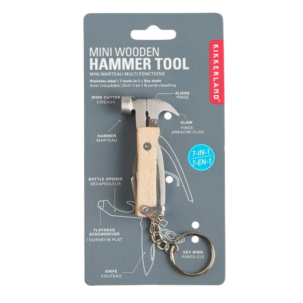 World Market Kikkerland Mini Wooden Hammer Multi Tool - Image 2
