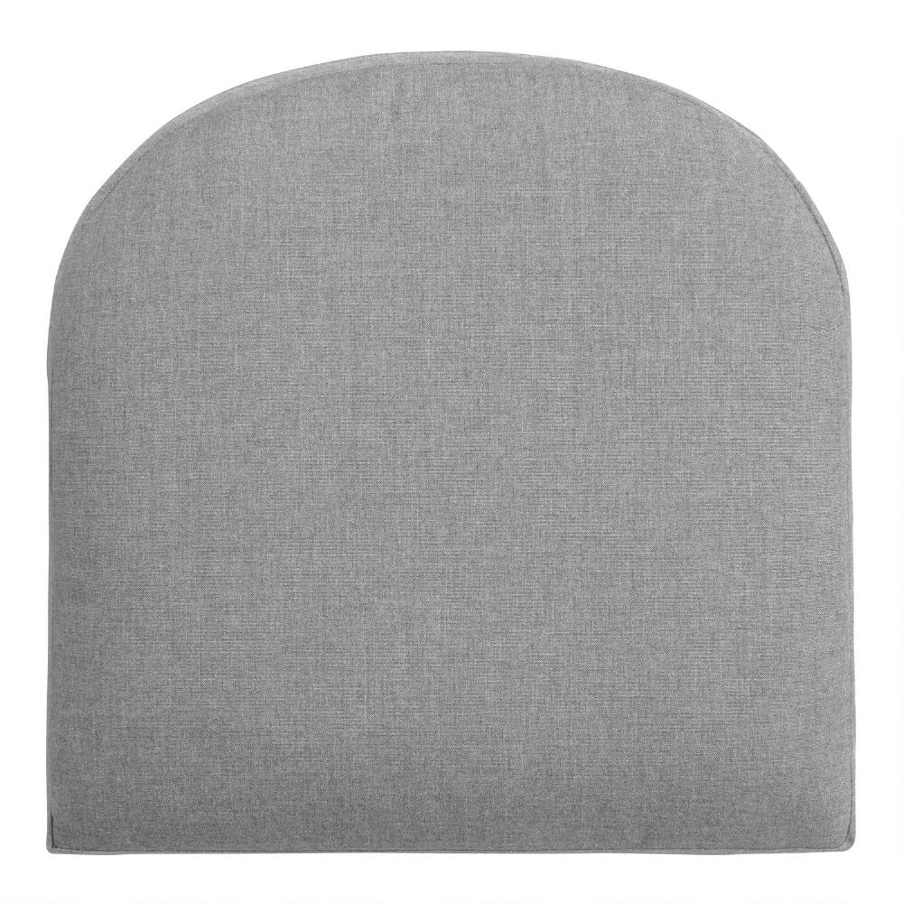 World Market Sunbrella Slate Gray Cast Gusseted Outdoor Chair Cushion