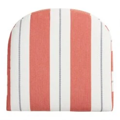 World Market Sunbrella Persimmon Stripe Gusseted Outdoor Chair Cushion