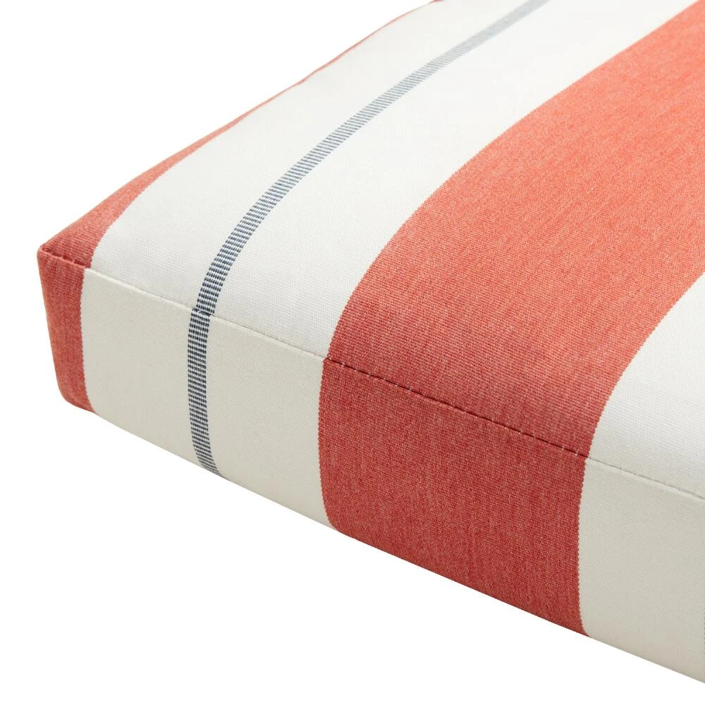World Market Sunbrella Persimmon Stripe Gusseted Outdoor Chair Cushion - Image 2