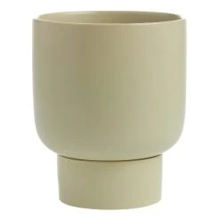 World Market Sage Green Ceramic Planter With Pedestal Tray