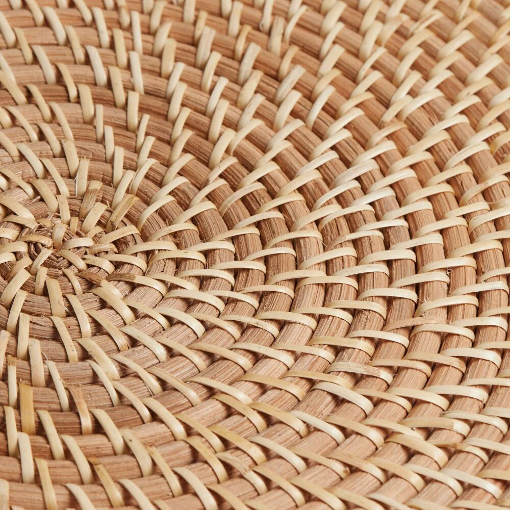 World Market Capriana Natural Rattan Woven Ottoman Tray - Image 4