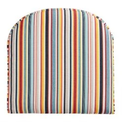 World Market Sunbrella Multicolor Stripe Gusseted Outdoor Chair Cushion