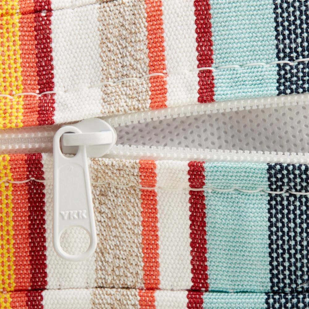 World Market Sunbrella Multicolor Stripe Gusseted Outdoor Chair Cushion - Image 3