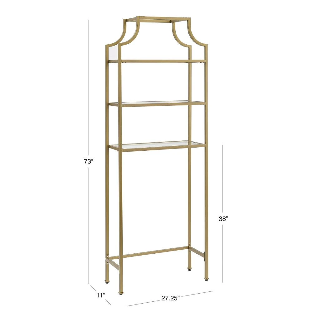 World Market Milayan Gold Metal and Glass Bathroom Space Saver Shelf - Image 4