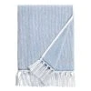 World Market Azure Blue And White Marled Bath Towel
