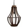 World Market Denning Rustic Brown Wood And Wire Teardrop Pendant Lamp