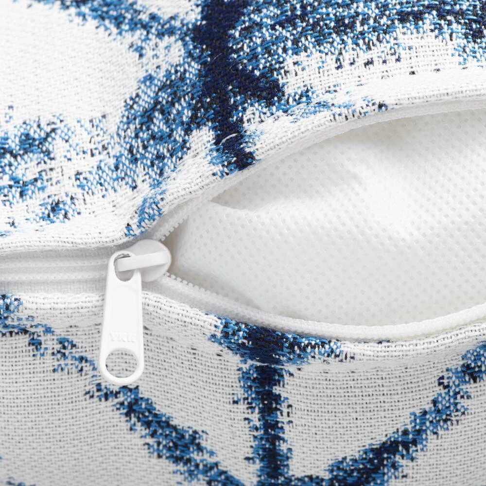 World Market Sunbrella Indigo Tile Outdoor Chair Cushion - Image 3