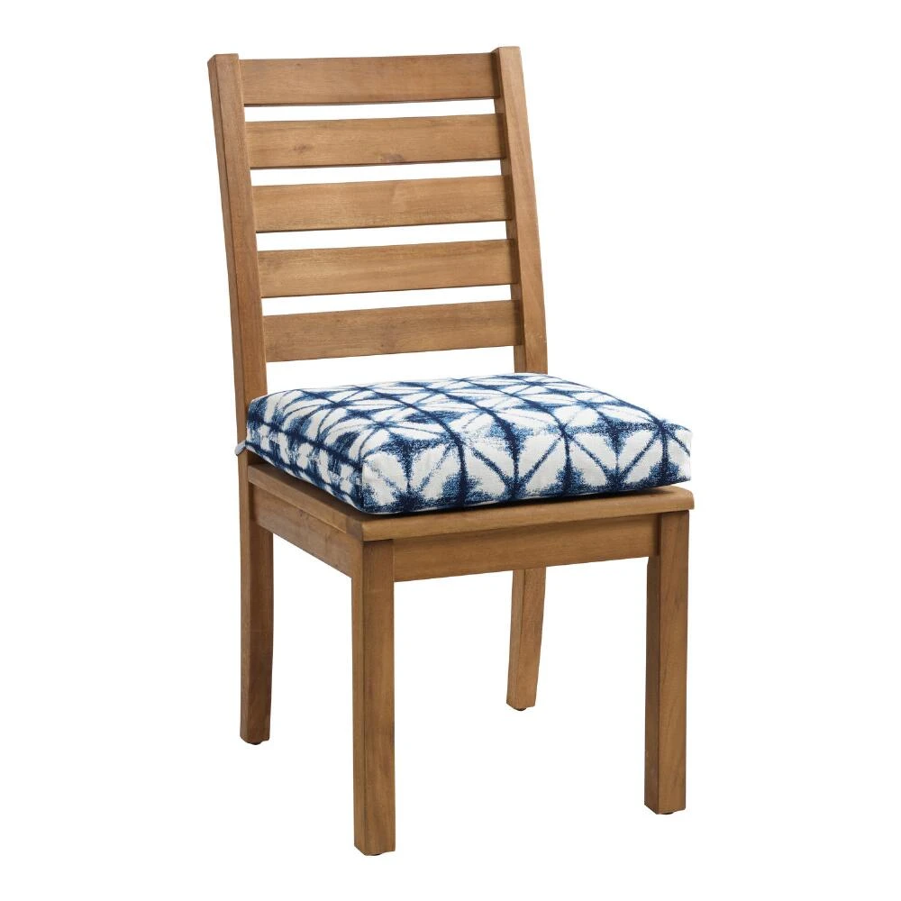 World Market Sunbrella Indigo Tile Outdoor Chair Cushion - Image 4