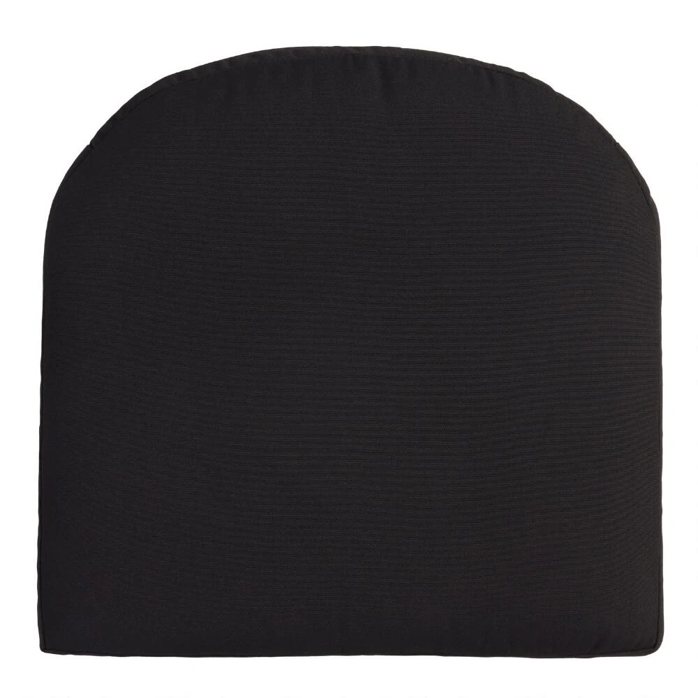 World Market Sunbrella Black Canvas Gusseted Outdoor Chair Cushion