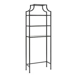 World Market Milayan Bronze Metal and Glass Bathroom Space Saver Shelf