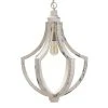 World Market Shelby Distressed White Wood Teardrop Pendant Lamp