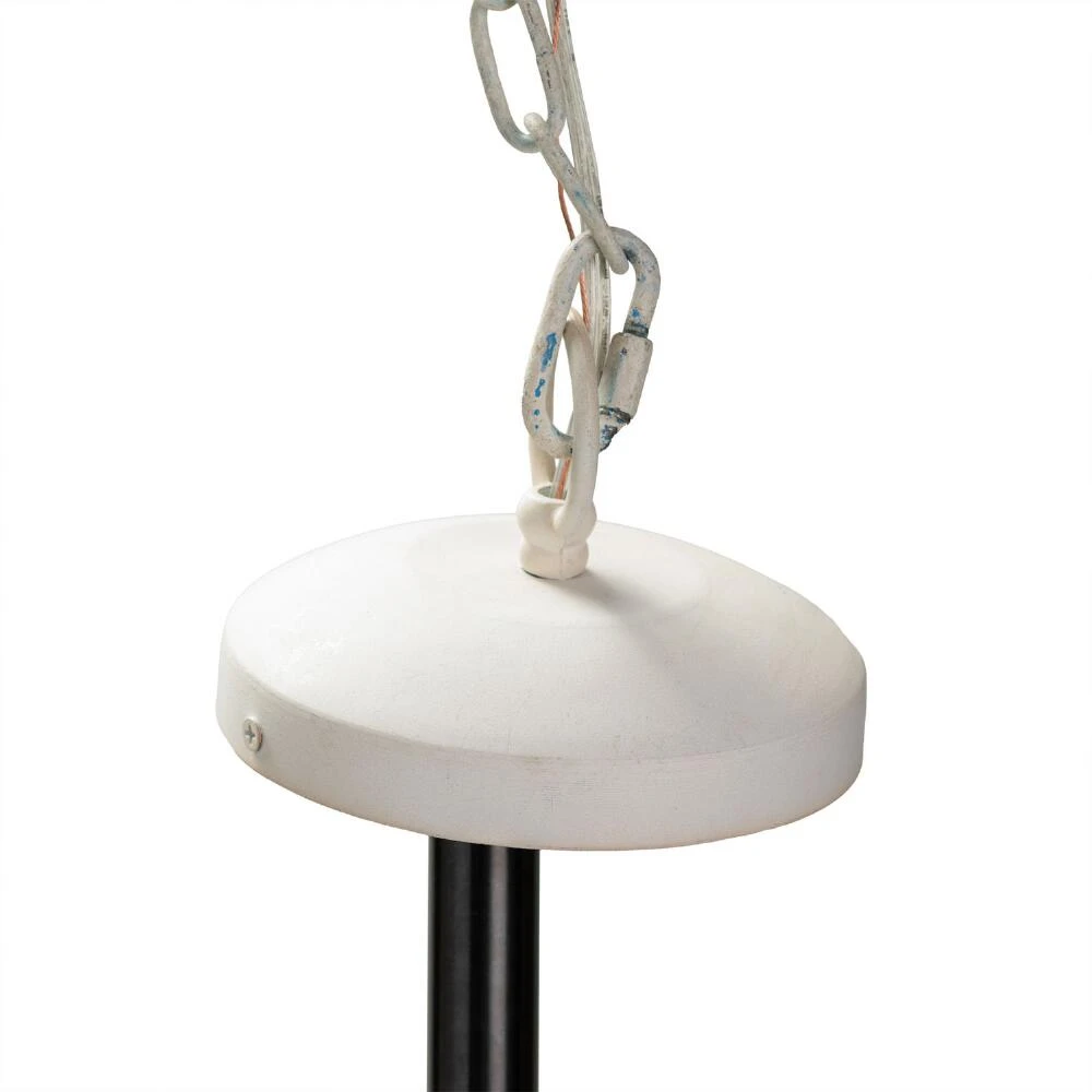 World Market Shelby Distressed White Wood Teardrop Pendant Lamp - Image 5