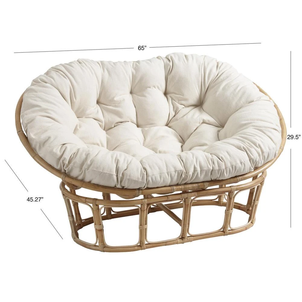 World Market Elora Ivory Double Papasan Chair Cushion - Image 5